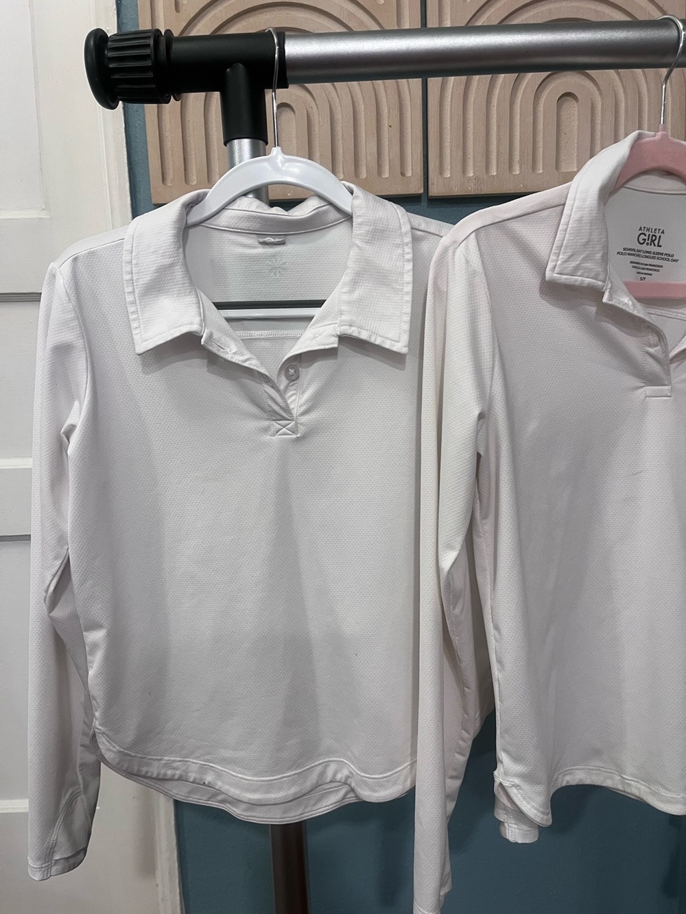 Athleta Girls Long Sleeve Polo Top in White